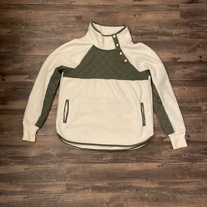 Abercrombie & Fitch Asymmetrical Fleece Snap Sweater